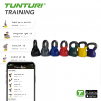 Гиря с виниловым покрытием TUNTURI 14 кг серая